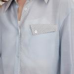 ELLE Рубашка Women's Blue Lapel Thin - фото 6