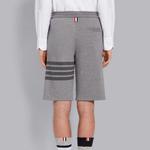 Хлопковые полосатые спортивные шорты THOM BROWNE, серые - фото 6