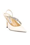 Jimmy Choo Flos 100 Leather Pumps, белый - фото 2