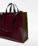 Большая кожаная сумка-шоппер Adolfo Dominguez, гранатовый - фото 2