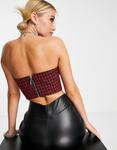 Корсет из букле в красную клетку Miss Selfridge - фото 3