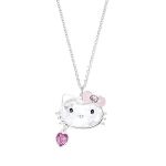 Swarovski Hello Kitty позолоченное ожерелье из сплава с кристаллами Unisex Silver - фото 2