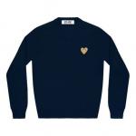 Свитер v-neck pullover gold emblem 'navy' Comme Des Garcons Play, синий - фото