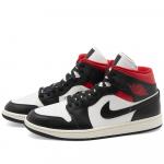 Кроссовки Nike Air Jordan 1 Mid W, черный, белый, красный - фото 5