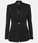 Блейзер из смесовой шерсти Versace, черный - фото