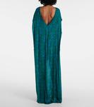 Платье макси с принтом и декором Dries Van Noten, Turquoise - фото 3