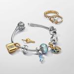 Шарм-подвеска Pandora x Disney Cinderella's Carriage & Heart Double, золото/синий - фото 6