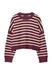 Джемпер Stradivarius STRIPED CROPPED, Bordeaux - фото 6