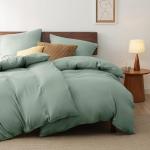 Комплект постельного белья Bedsure, 4 предмета, 135х200/80x80 см, зеленый - фото 7