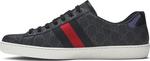Кроссовки Gucci Ace GG Supreme Black Grey, черный - фото 4