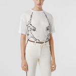 Футболка женская Burberry с двойным рисунком, белый - фото 3