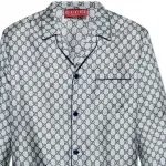 Рубашка Gg Monogram Satin GUCCI, серый - фото 7