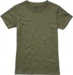 Женская футболка Brandit с круглым вырезом, оливковый - фото