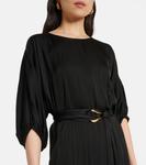 Платье миди из атласа Laurel Velvet, черный - фото 4