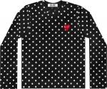Футболка Comme des Garçons PLAY Polka Dot Long Sleeve T-Shirt 'Black', черный - фото
