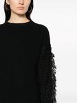 MSGM джемпер в рубчик с бахромой, черный - фото 5