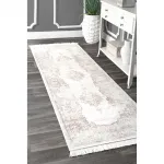 Ковер Vintage Medallion Cantrell Fringe Area Rug nuLOOM, 81x244 см, светло-бежевый - фото 2