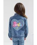 Джинсовая куртка для маленьких девочек Barbie, синий - фото 4