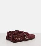 Венские балетки из замши Alaïa, Rouge Grenat - фото 2
