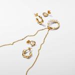 Серьги-гвоздики Pandora Essence Organically Shaped Oval & Treated Freshwater Cultured Pearl, золото - фото 4