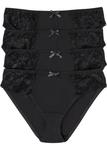 Трусики (4 шт) с кружевом Bpc Bonprix Collection, черный - фото