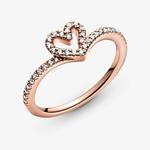 Кольцо Pandora Timeless Sparkling Wishbone Heart, розовое золото - фото 4