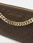 Клатч Michael Kors Jet Set Chain Pouchette, коричневый - фото 5