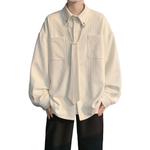 Рубашка Unisex Lapel Moderate ZIAREL, экрю with tie - фото