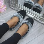 Тапочки на плоском каблуке AJVANI, черный - фото 5