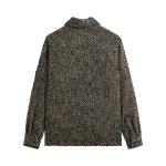 Рубашка Kith Oversized Herringbone Boxy Collared Overshirt, Black - фото 2