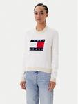 Свитер regular fit Colorblock Flag DW0DW20970 Tommy Jeans, белый - фото