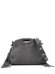 Мини-сумка Miss M с бахромой Maje, серый - фото