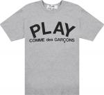 Футболка Comme des Garçons PLAY Text T-Shirt 'Grey', серый - фото