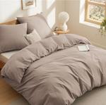 Комплект постельного белья Bedsure, 3 предмета, 200х200/80x80 см, хаки - фото