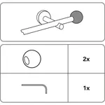 GARDINIA Наконечники для карниза «Мемфис», (2 шт.), серия одиночная программа Мемфис Ø 16 мм, черный - фото 2