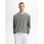 Свитер Massimo Dutti Mouliné Cotton Knit, хаки - фото 5