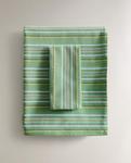 Скатерть Zara Home Multicoloured Striped, зеленый - фото