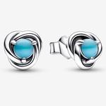 Серьги Pandora December Turquoise Blue Eternity Circle, бирюзовый - фото