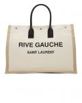 Сумка-тоут Saint Laurent Rive Gauche Tote, цвет Off White & Black - фото