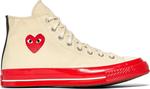 Кроссовки Converse Comme des Garçons Play x Chuck 70 High Pristine Red, кремовый - фото