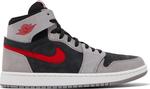 Кроссовки Air Jordan 1 High Zoom Comfort 2 Cement Fire Red, серый - фото