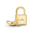 Шарм Padlock & Key Dangle Pandora, покрытие - золото - фото 4