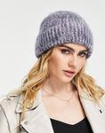 Серая двухцветная пушистая шапка ASOS DESIGN - фото 3