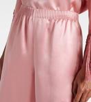 Широкие брюки из шелкового атласа дюшес Valentino, Geranium - фото 4