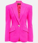 Блейзер из натуральной шерсти с отделкой David Koma, Neon Pink - фото
