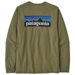 Лонгслив Patagonia L/S P 6 Logo Responsibili Tee, черный - фото 4