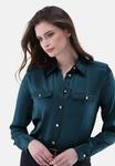 Блуза van Laack Button-down blouse, Teal - фото 4