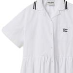 Платье Miu Miu с короткими рукавами, белый - фото 6