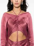 Alberta Ferretti атласное платье миди с вырезами, розовый - фото 5