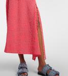 Платье миди из сирсакера Ganni, Racing Red - фото 5